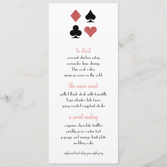 Destiny Las Vegas Mariage Menu Rose Gold Parties s (Devant)