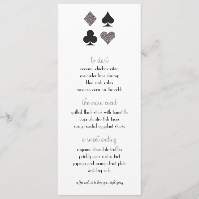 Destiny Vegas Mariage Menu Faux Platinum Parties s (Devant)