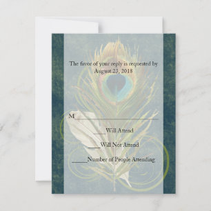 Détail de l'objet Peacock Feather Wedding RSVP