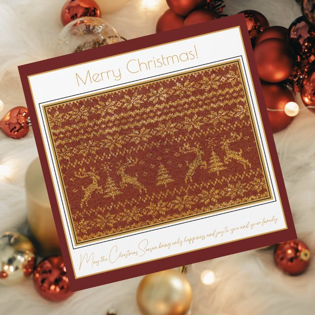 Détail de pull tricoté de Noël avec cerfs et arbre (Créateur téléchargé)