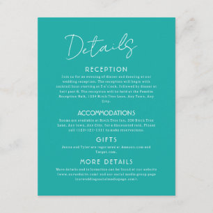 Détails Bleu Grande carte Mariage