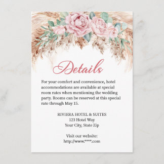 Détails Carte de boîtier pour le Mariage Rose Blus