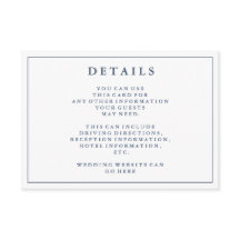 Détails | Carte de détails du Mariage bleu Dusty N