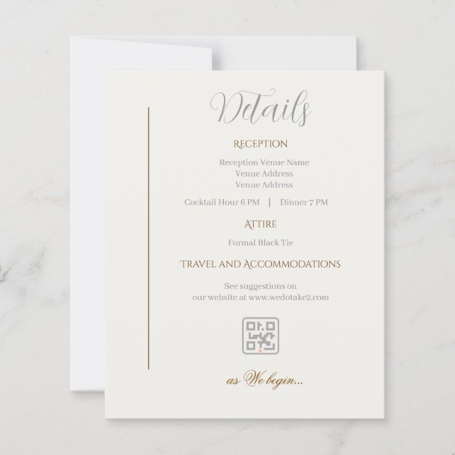 Détails Carte Mariage minimaliste (Devant)
