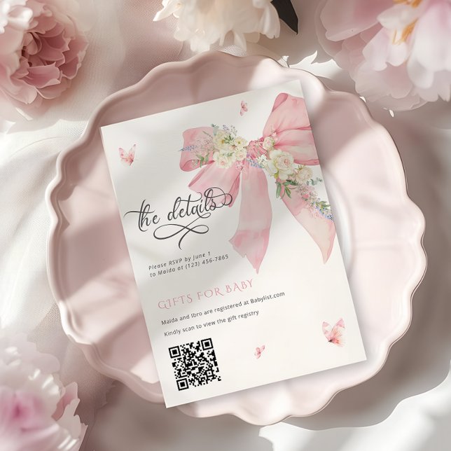 Détails de carte pour la Baby Shower "Baby In Bloo (Créateur téléchargé)