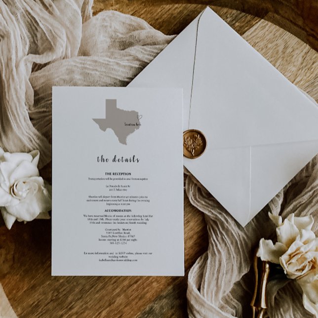 Détails de faire-part de mariage élégant au Texas (Créateur téléchargé)