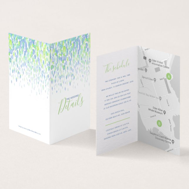 Détails de l'événement mariage plan bleu vert (Inside and Outside)