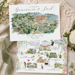 Détails de l'itinéraire de mariage illustré dans u