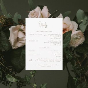 Détails de Mariage Blanc Invitation