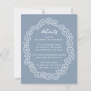Détails de mariage de couronne florale bleue pouss