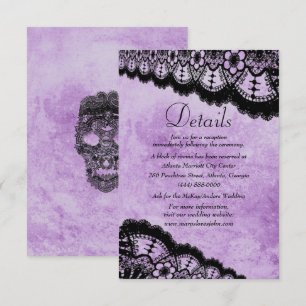 Détails de mariage en dentelle noire de grunge vio