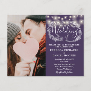 Détails de mariage violet pour invitation photo Bu