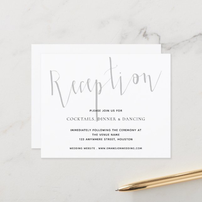 Détails de réception du budget Mariage de script (Devant/Arrière en situation)