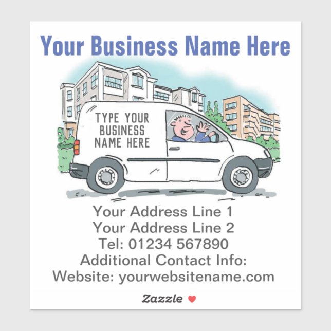 Détails de votre entreprise sur un autocollant (Feuille)