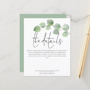 Détails du Mariage Budget Eucalyptus Boîtier de sc
