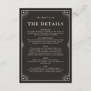 Détails du mariage céleste boho tarot carte invita