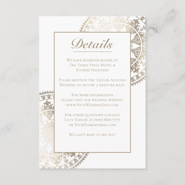 Détails du Mariage couleur personnalisé Carte Gold (Devant)