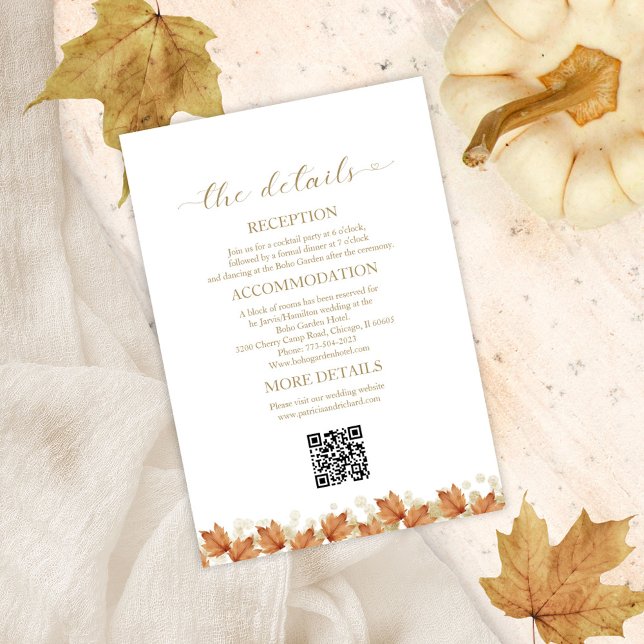 Détails du Mariage de automne citrouille Cartes de (Créateur téléchargé)