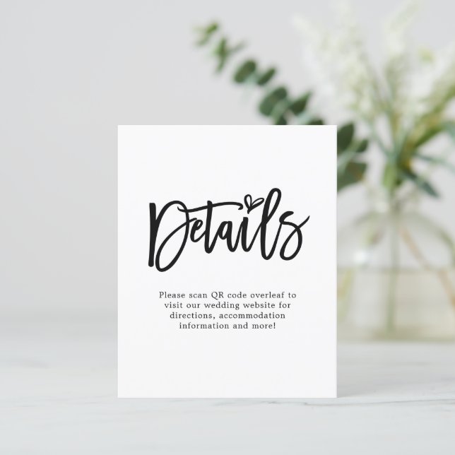 Détails du Mariage de code QR du script budgétaire (Debout devant)