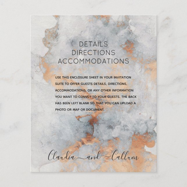 Détails du mariage de Copper Quarry Hébergement (Devant)