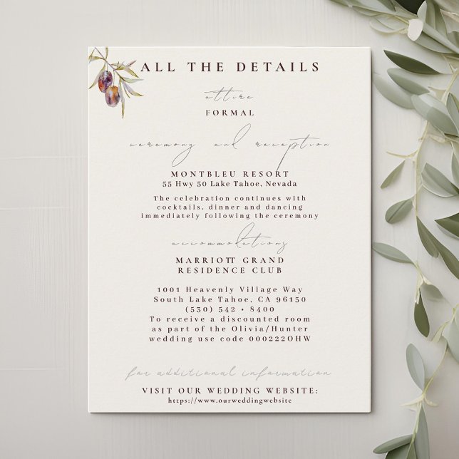 Détails du Mariage de la branche d'olivier Cartes  (Créateur téléchargé)