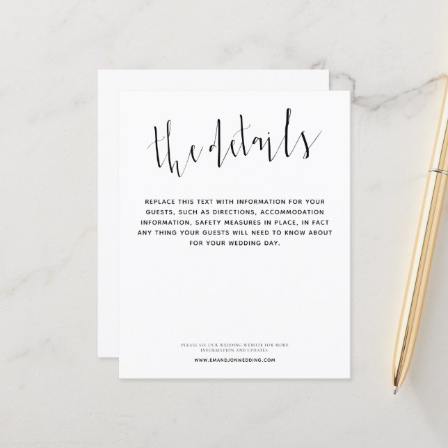 Détails du Mariage de script élégant du budget (Devant/Arrière en situation)