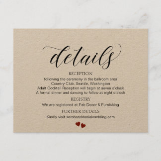 Détails du Mariage de typographie Carte de boîtier