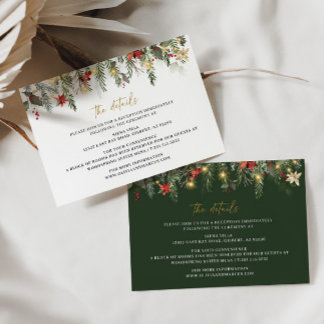 Détails du mariage d'hiver de Noël Carte de clôtur