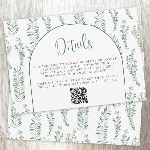 Détails du Mariage Eucalyptus Greenery Carte QR Co