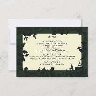 Détails du mariage fleuri orné de vert foncé