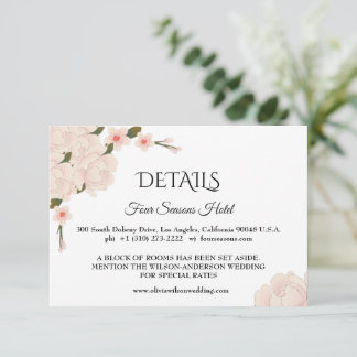 Détails du Mariage floral élégant Carte RSVP boîti
