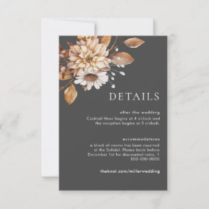 Détails du Mariage floral rustique Cartes de boîti