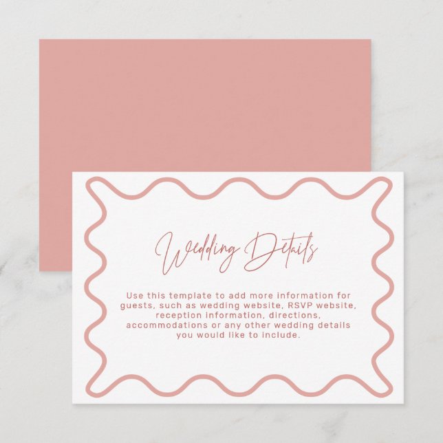 Détails du Mariage frontalier rose-valet - Carte d (Devant / Derrière)
