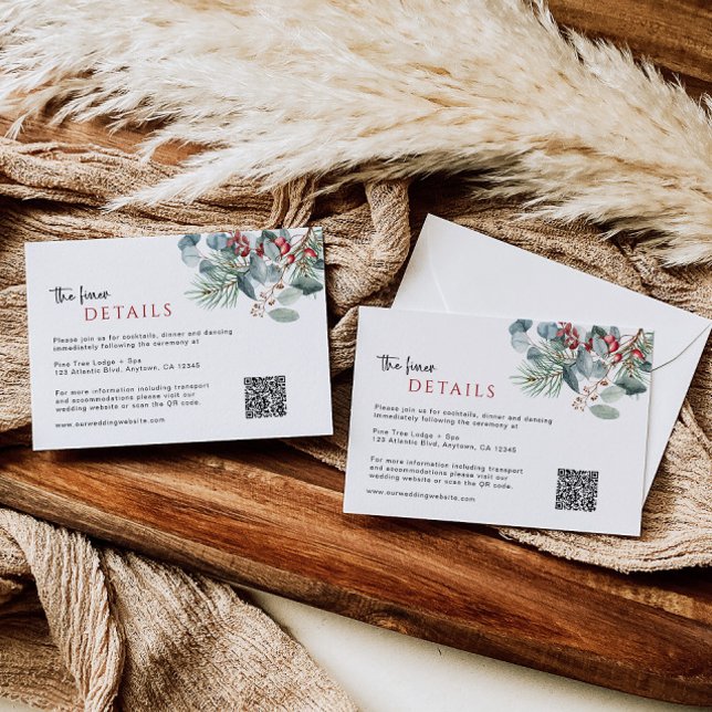 Détails du mariage hivernal Code QR de la carte de (Créateur téléchargé)