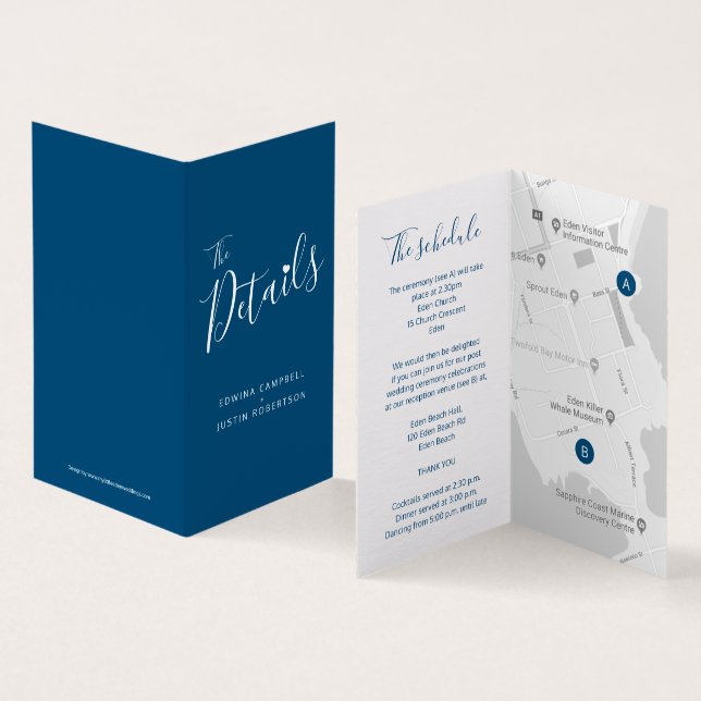 Détails du mariage ou de l'événement Plan du calen (Inside and Outside)