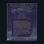 Détails du Mariage Sapphire & Gold<br><div class="desc">Utilisez cette fiche dans votre suite d'invitations pour vous renseigner sur les itinéraires, les logements, les souhaits ou les demandes. Resplendant en saphir et en or, une invitation minimaliste en aquarelle bleu marine profonde avec calligraphie classique anglaise, allumée par des éclaboussures d'or chatoyant. Personnalisable pour toutes les occasions, la collection...</div>