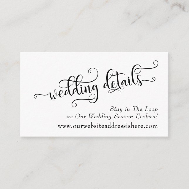 Détails du mariage Typographie Cartes de boîtier (Devant)