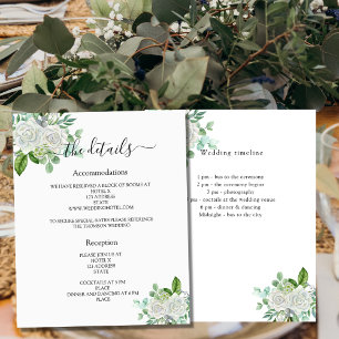 Détails du programme de mariage à fleurs blanches