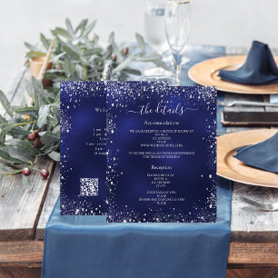 Détails du programme de mariage bleu marine en arg
