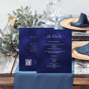 Détails du programme de mariage bleu marine QR