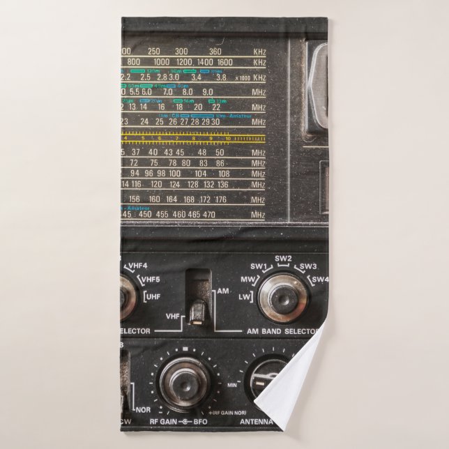 Détails d'un ancien récepteur radio am (Serviette de bain)
