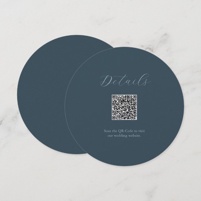 Détails gris Code QR Carte Stackable Invitations (Devant / Derrière)