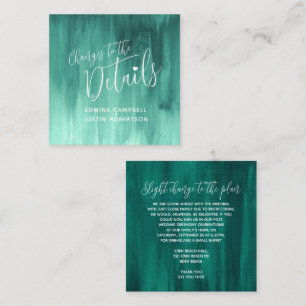 Détails mariage carte de changement d'art vert éme