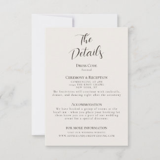 Détails minimaliste du Mariage Carte de boîtier -