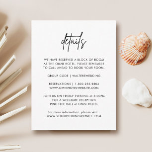Détails minimalistes du Mariage moderne Cartes de