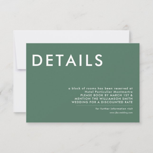 Détails minimaux du Mariage Invitation (Devant)