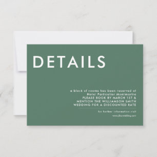 Détails minimaux du Mariage Invitation
