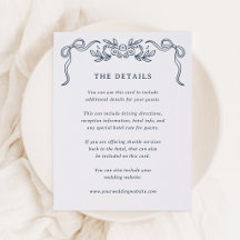 Détails pour les invités de mariage bleu dessinés 