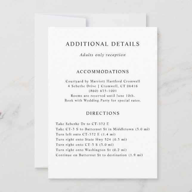 Détails supplémentaires Insérer une carte (Devant)