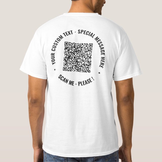 Détection de code QR et T-shirt promotionnel de te (Dos)
